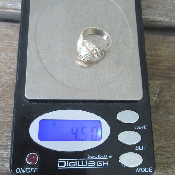 925 Sterling Silver Modernist Ring Size 6.25 Marked - Picture 9 of 9